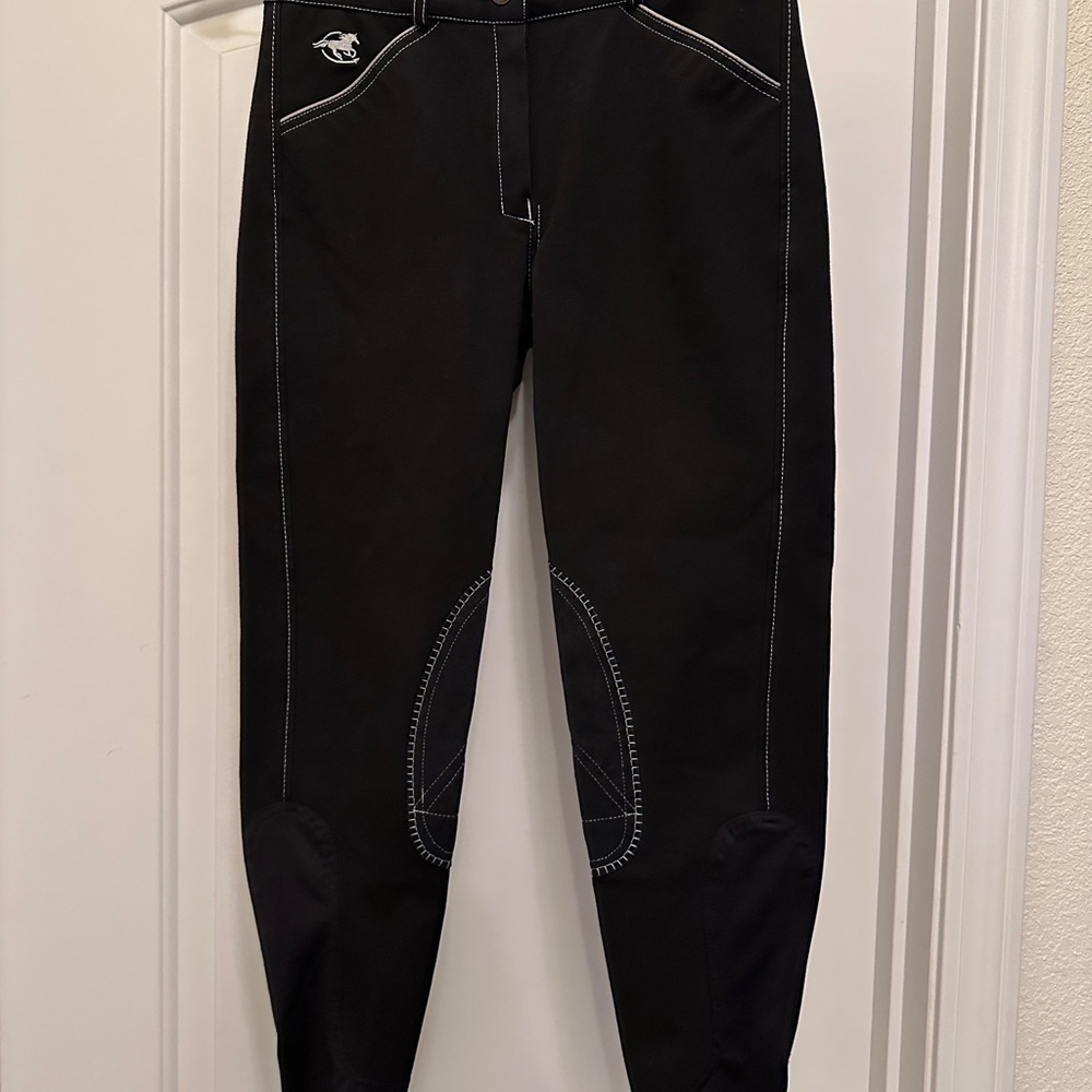 Black Riding Pants with White Stitching